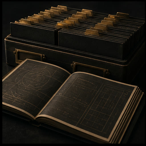 Indexed reference cards and an open master glossary